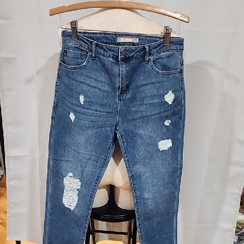 Tractr Distressed Blue Skinny Jeans